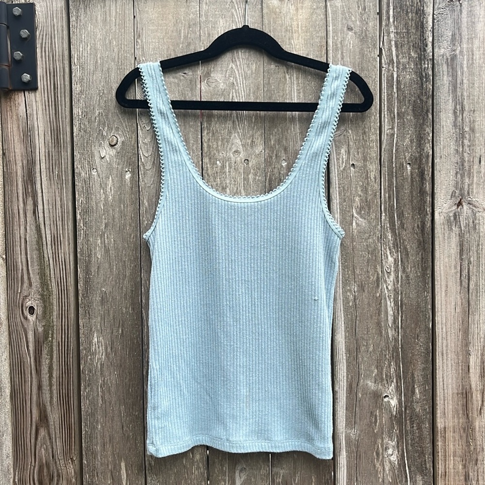 COTTON:ON Teal Ribbed Tank Top,Size Small